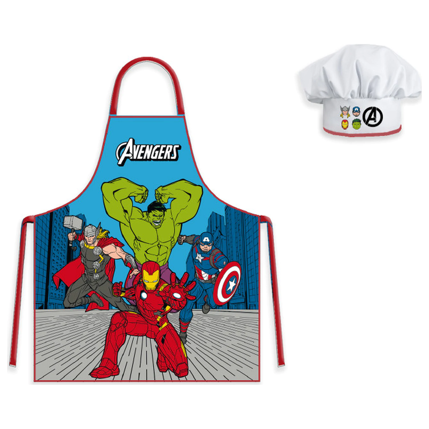 Avengers Classic Comic Style otroški predpasnik 2-delni komplet fotografija izdelka