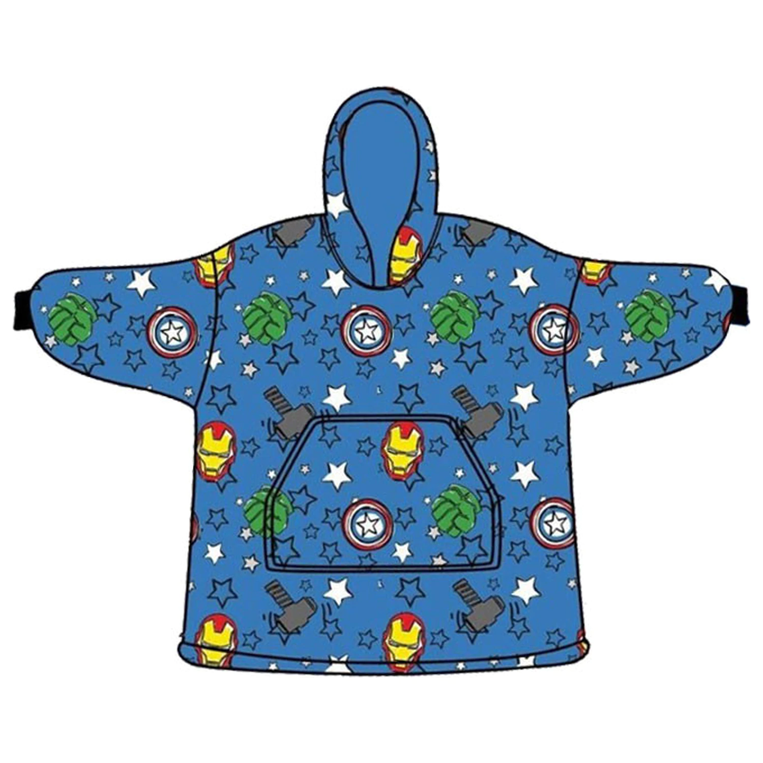 Avengers Mini Hero nosljiva plišasta flis odeja, pončo 7-14 let fotografija izdelka