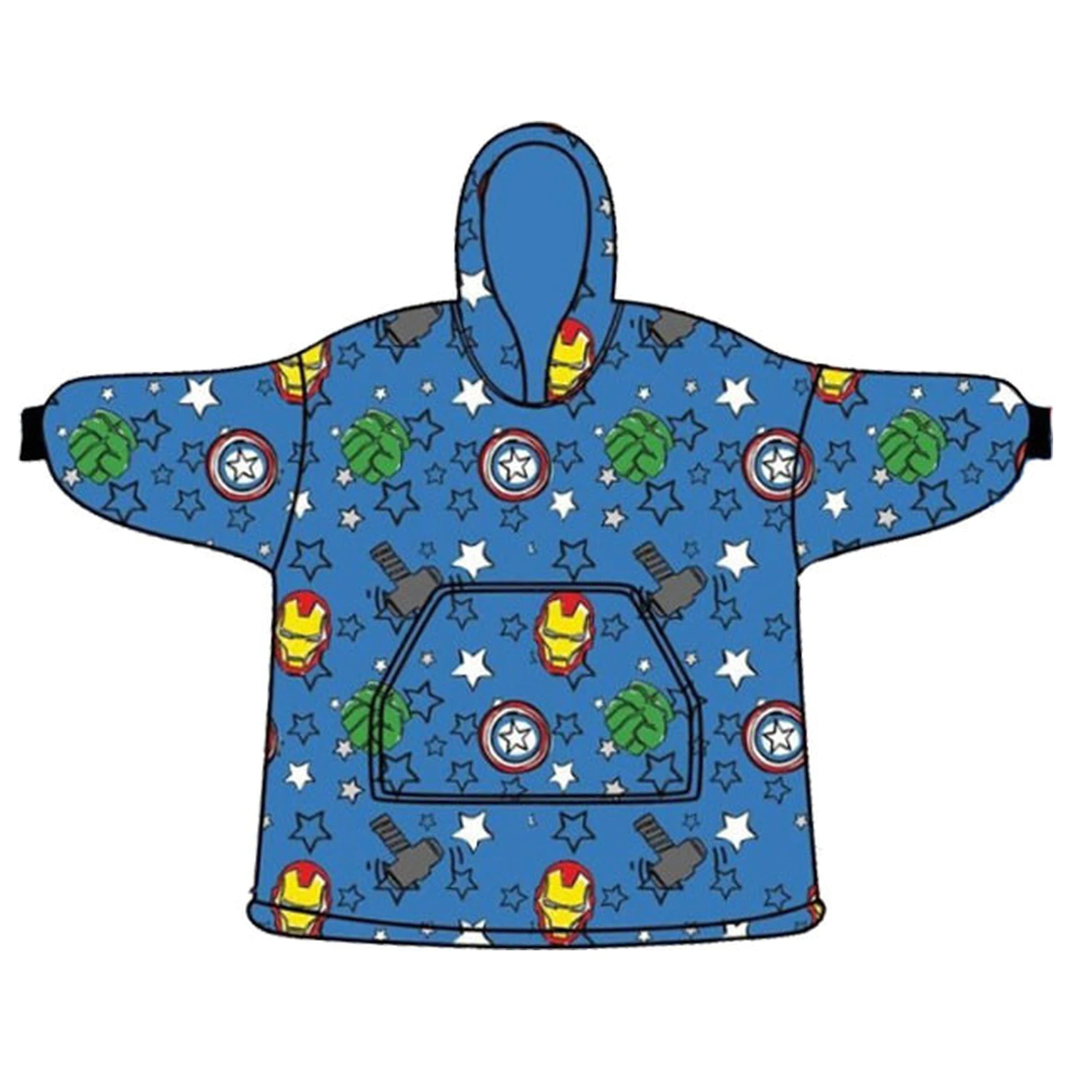 Avengers Mini Hero odeja s kapuco iz flisa, preobleka za odrasle fotografija izdelka