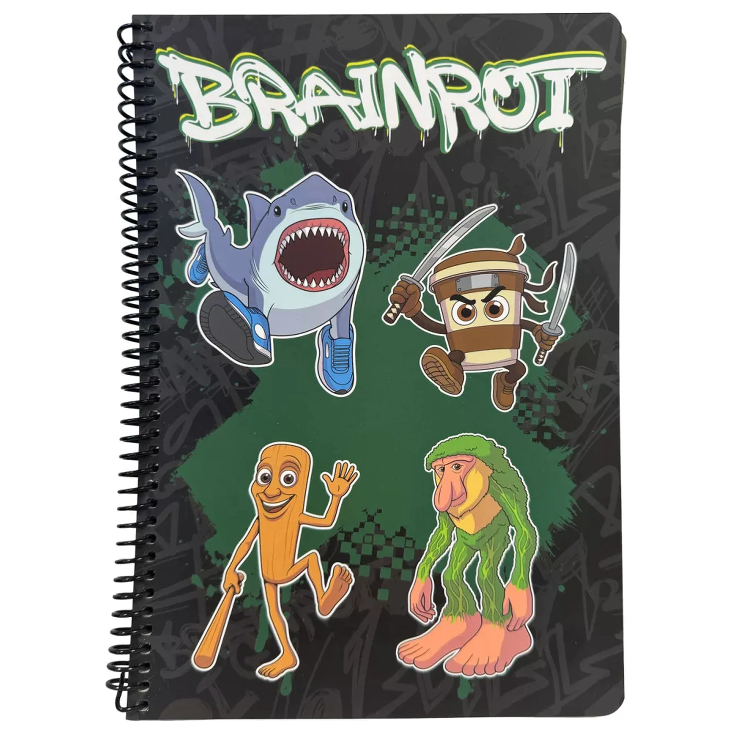 Brainrot Green B/5 črtan spiralni zvezek, 70 listov fotografija izdelka