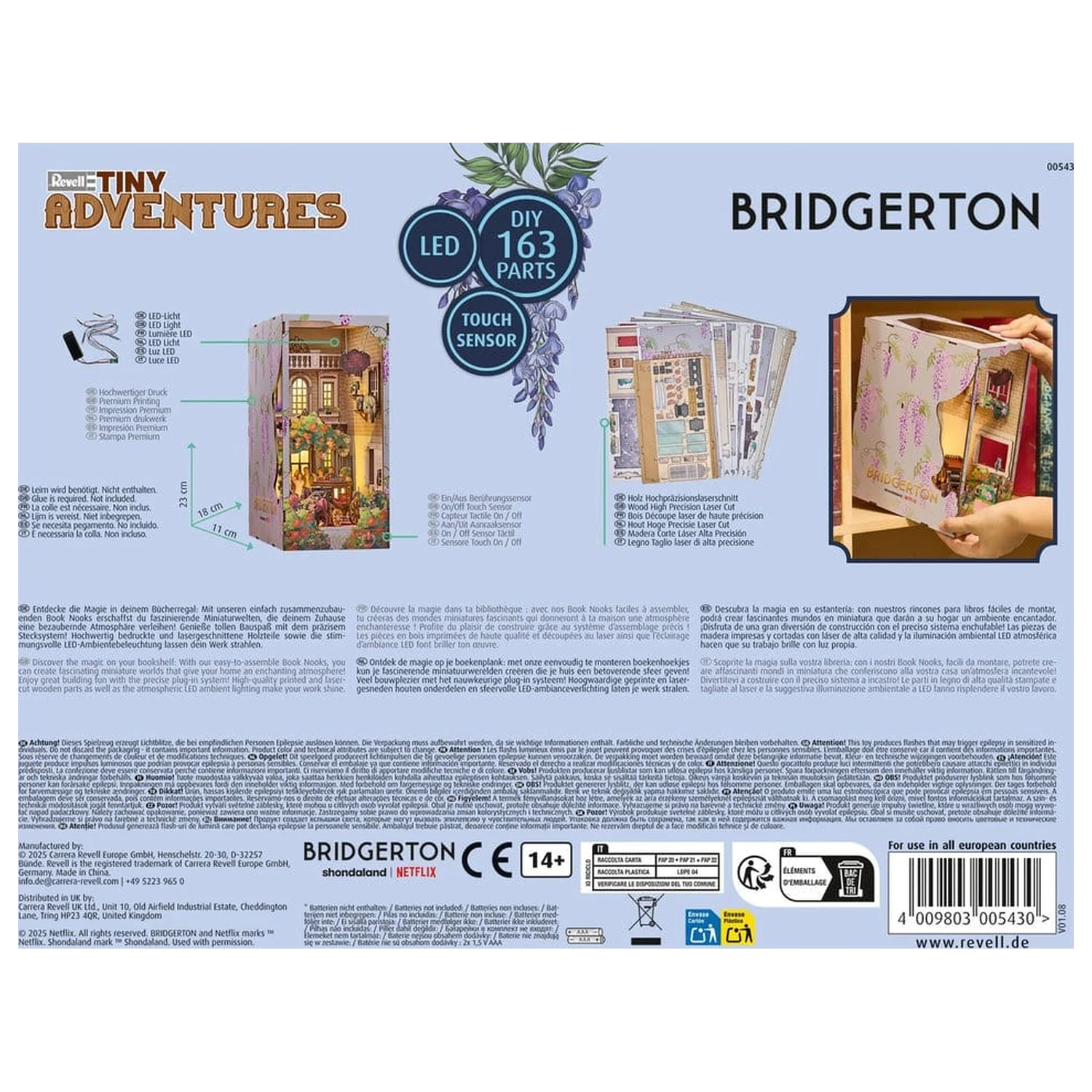 Bridgerton Tiny Adventures Book Nook Mini diorama V svetlobo 18 cm fotografija izdelka
