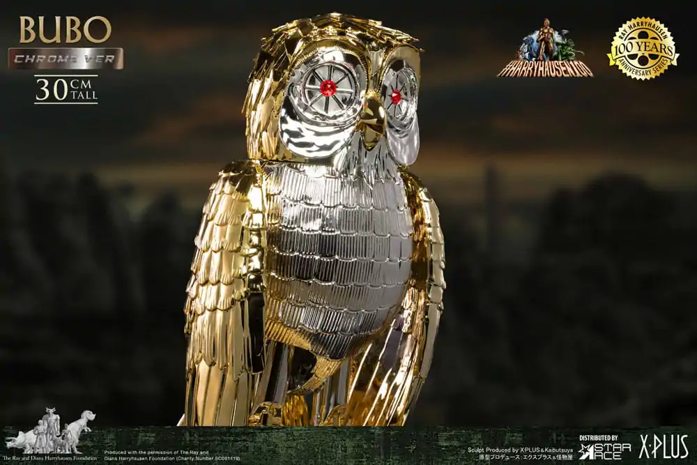 Bubo the Mechanical Owl Mehka Vinilna Figura Ray Harryhausen's Bubo Chrome Ver. 30 cm fotografija izdelka