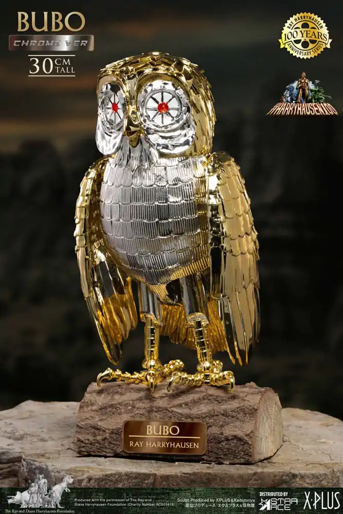 Bubo the Mechanical Owl Mehka Vinilna Figura Ray Harryhausen's Bubo Chrome Ver. 30 cm fotografija izdelka