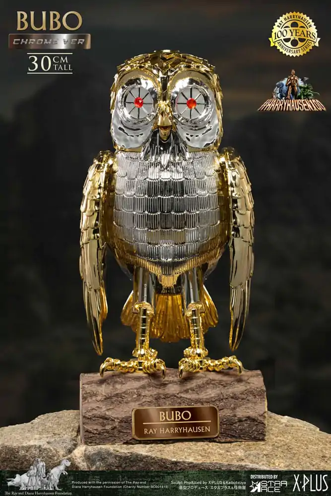 Bubo the Mechanical Owl Mehka Vinilna Figura Ray Harryhausen's Bubo Chrome Ver. 30 cm fotografija izdelka