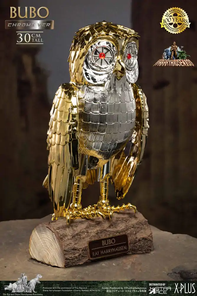 Bubo the Mechanical Owl Mehka Vinilna Figura Ray Harryhausen's Bubo Chrome Ver. 30 cm fotografija izdelka