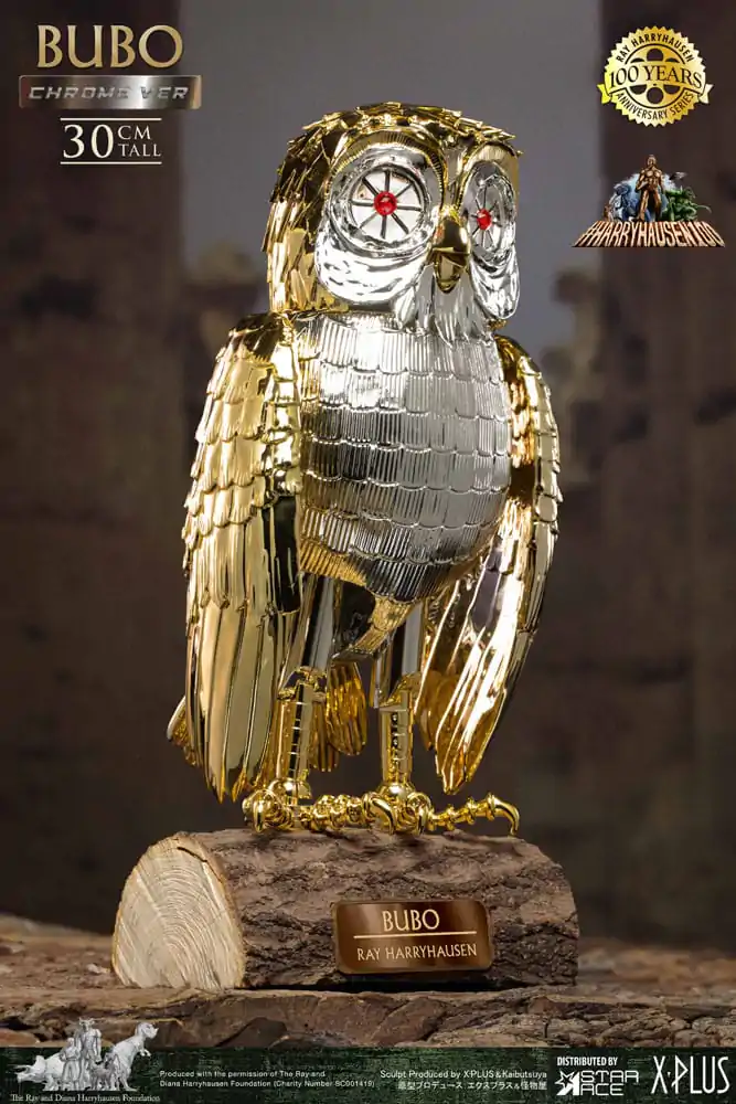 Bubo the Mechanical Owl Mehka Vinilna Figura Ray Harryhausen's Bubo Chrome Ver. 30 cm fotografija izdelka