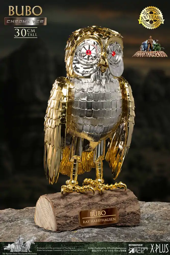 Bubo the Mechanical Owl Mehka Vinilna Figura Ray Harryhausen's Bubo Chrome Ver. 30 cm fotografija izdelka