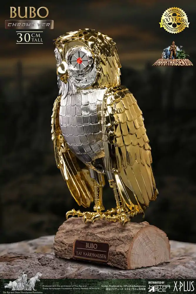 Bubo the Mechanical Owl Mehka Vinilna Figura Ray Harryhausen's Bubo Chrome Ver. 30 cm fotografija izdelka