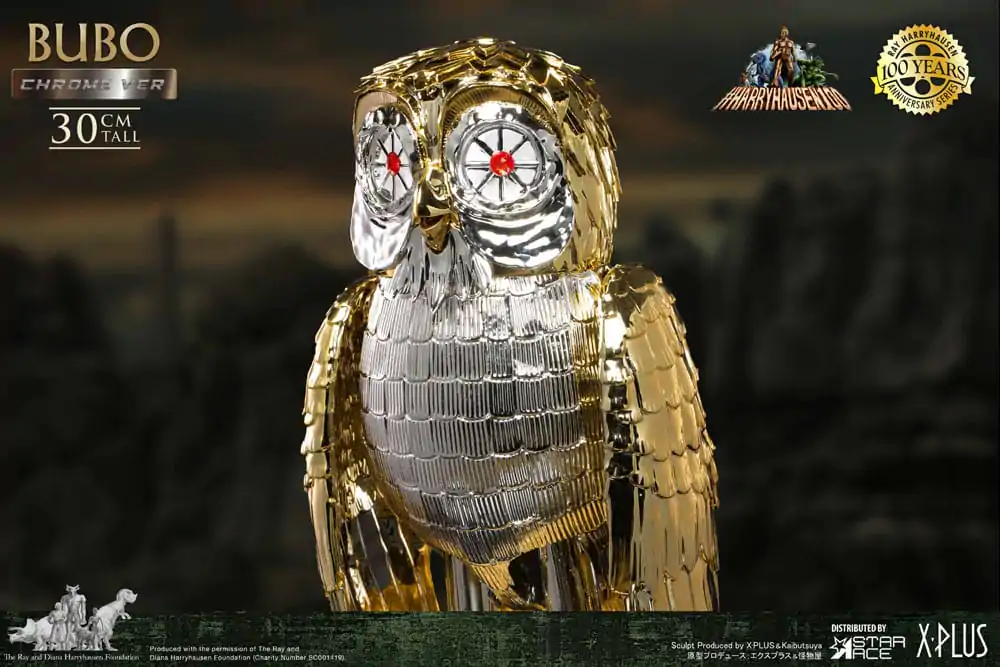 Bubo the Mechanical Owl Mehka Vinilna Figura Ray Harryhausen's Bubo Chrome Ver. 30 cm fotografija izdelka