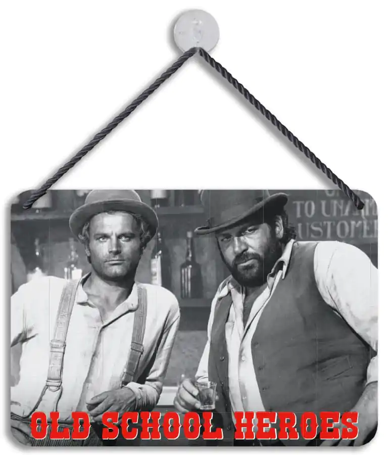 Bud Spencer & Terence Hill pločevinasta tabla Old School Heroes 16,5 x 11,5 cm fotografija izdelka