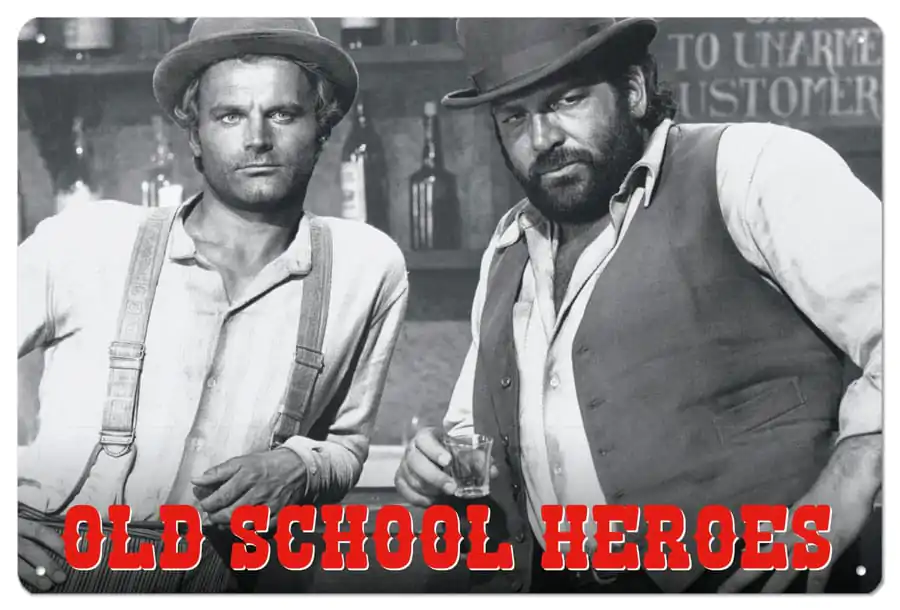 Bud Spencer & Terence Hill pločevinasta tabla Old School Heroes 20 x 30 cm fotografija izdelka