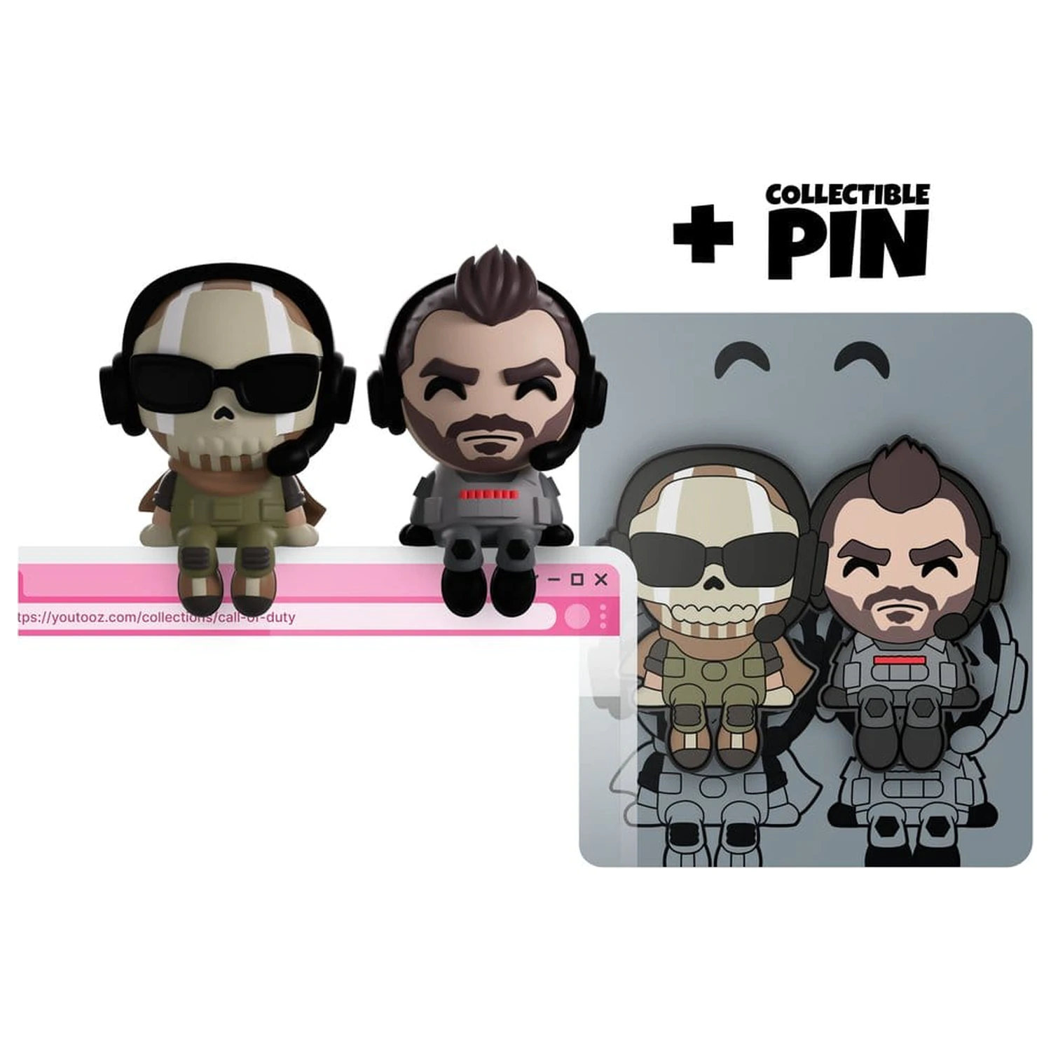 Call of Duty vinilne figure Ghost & Soap Monitor Buddiez 7 cm fotografija izdelka