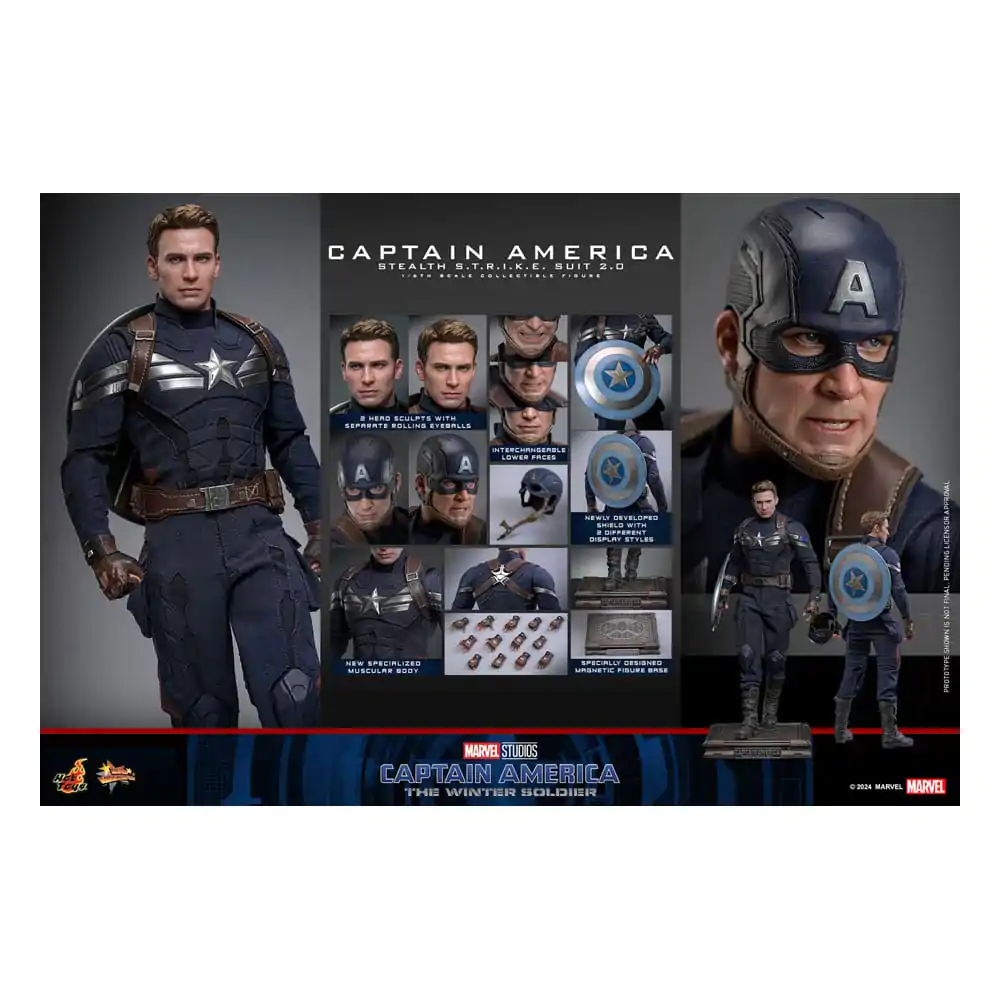 Captain America: The Winter Soldier Movie Masterpiece Akcijska figura 1/6 Captain America (Stealth S.T.R.I.K.E. Suit) 2.0 31 cm fotografija izdelka