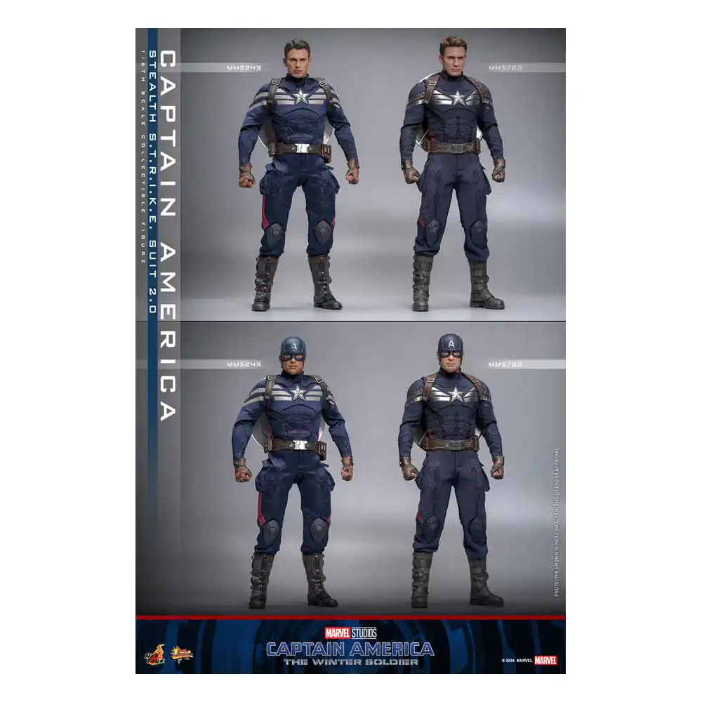 Captain America: The Winter Soldier Movie Masterpiece Akcijska figura 1/6 Captain America (Stealth S.T.R.I.K.E. Suit) 2.0 31 cm fotografija izdelka