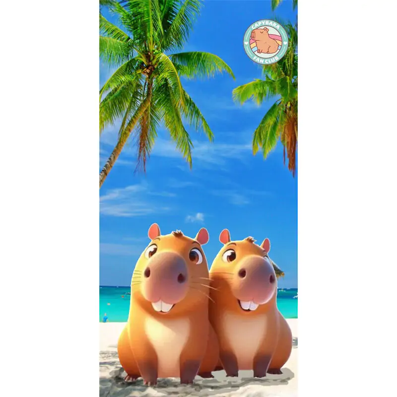 Capybara mikrofiber brisača za plažo fotografija izdelka