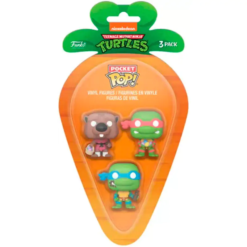 Korenček Pocket POP blister 3 figure Ninja Turtles Splinter Leonardo Raphael fotografija izdelka