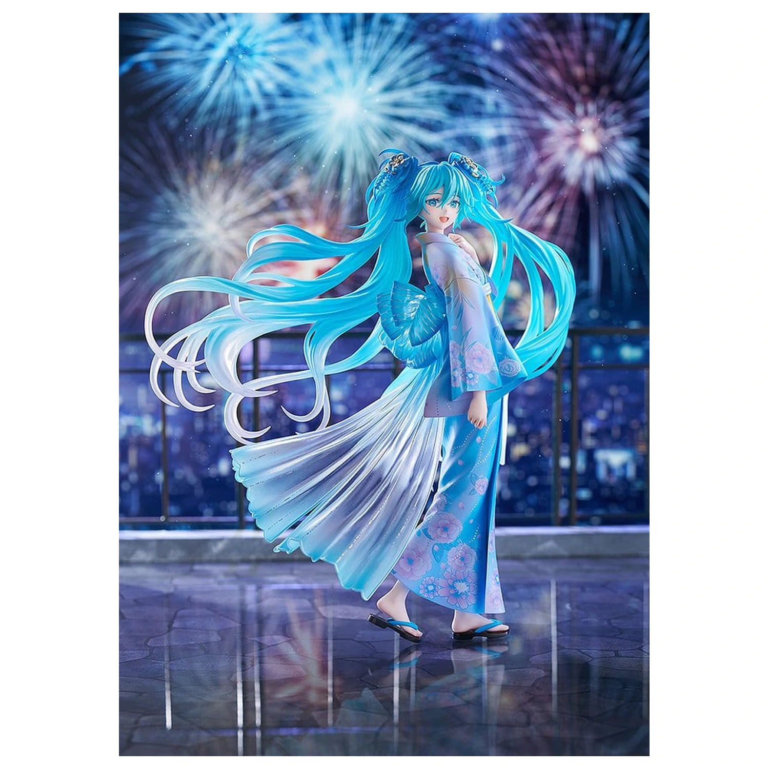 Character Vocal Series 01: Hatsune Miku PVC figura 1/7 Music & Fire Works Ver. 23 cm fotografija izdelka