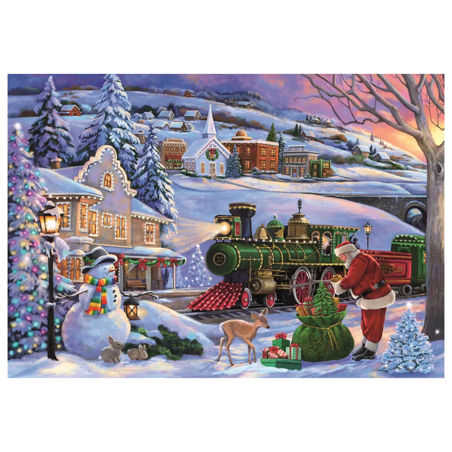 Christmas Train 500-delna kompaktna sestavljanka fotografija izdelka