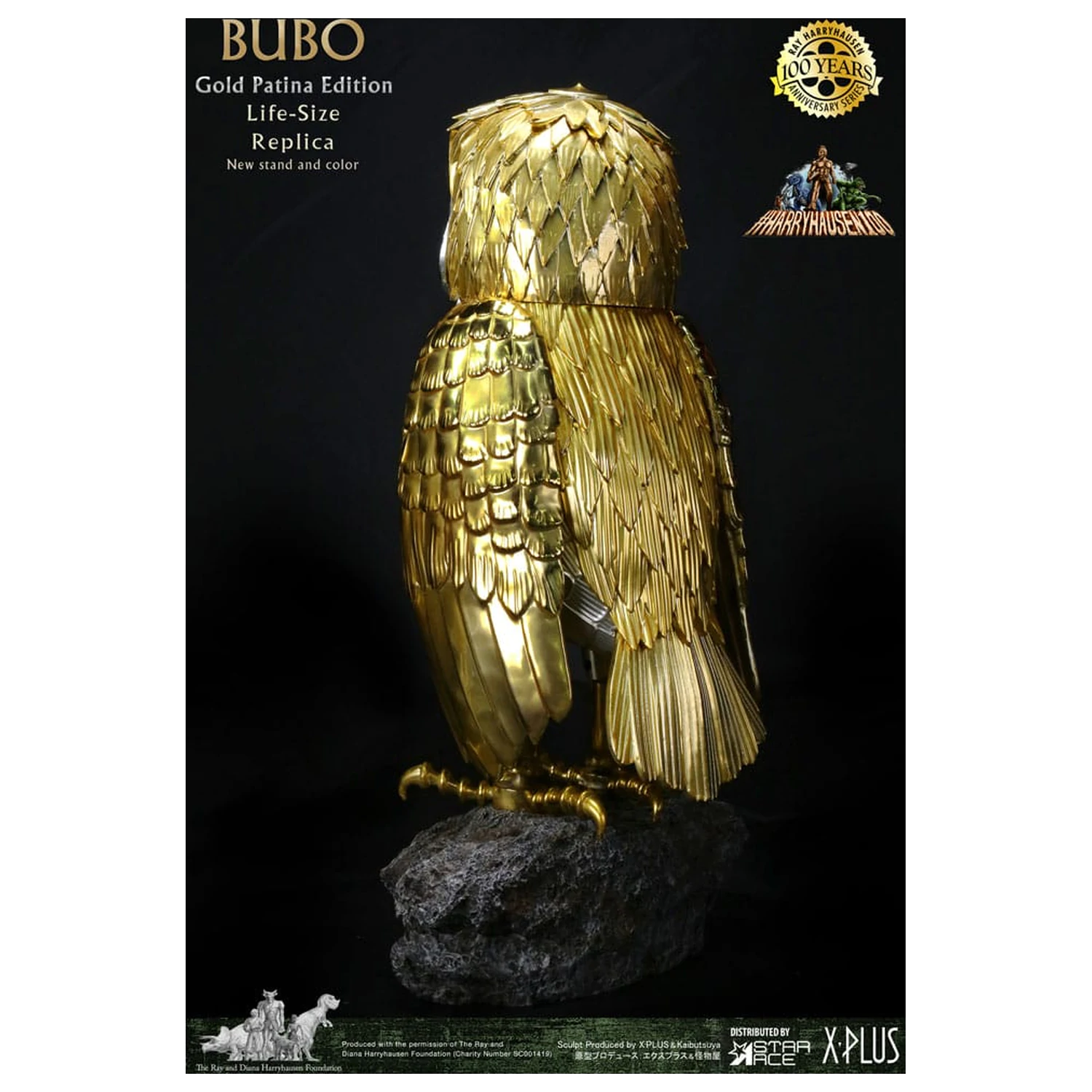 Clash of the Titans Kip Ray Harryhausens Bubo Gold Patina Edition Deluxe Ver. 34 cm fotografija izdelka