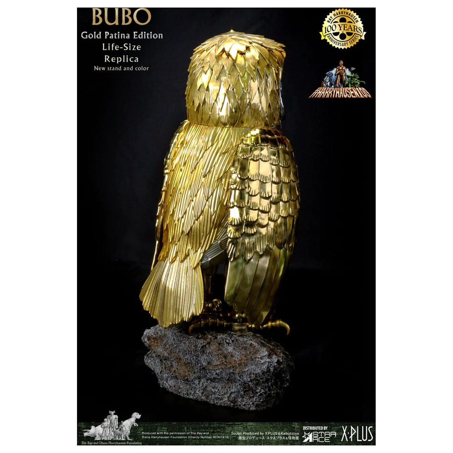 Clash of the Titans Kip Ray Harryhausens Bubo Gold Patina Edition Deluxe Ver. 34 cm fotografija izdelka