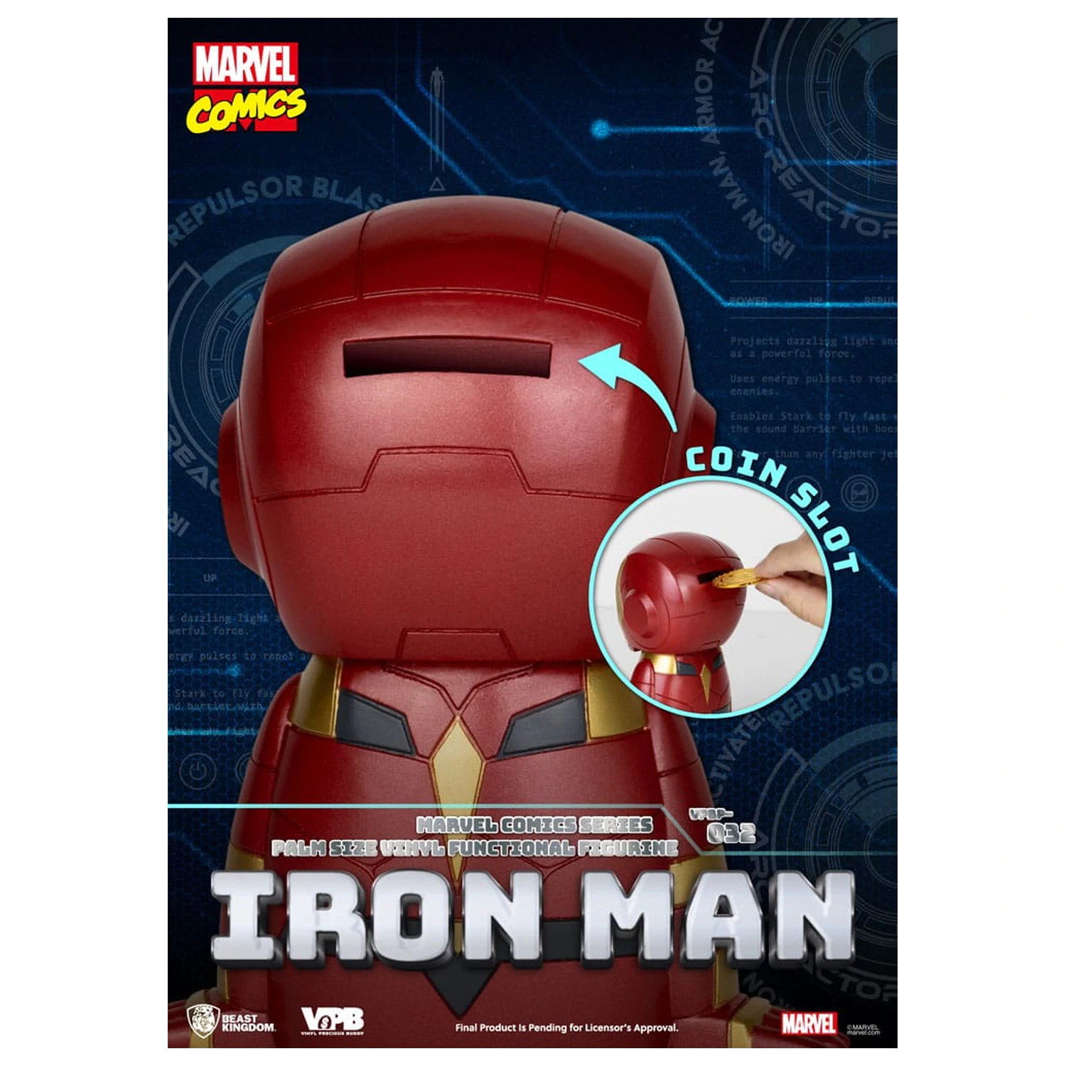 Classic Marvel Comics hranilnik Vinyl Bank Iron-man 12 cm fotografija izdelka