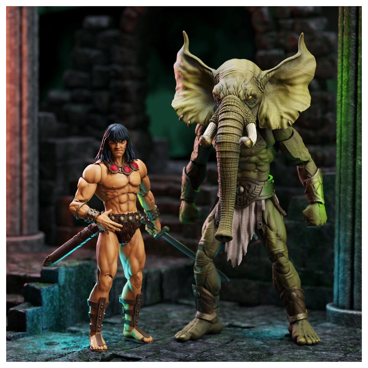 Conan the Barbarian Epic H.A.C.K.S. akcijske figure Komplet Stolp slona: Young Conan in Yag Kosha fotografija izdelka