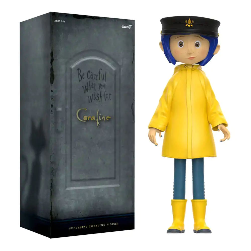 Coraline Supersize Vinyl akcijska figura Coraline s klobukom (gumbi namesto oči) 40 cm fotografija izdelka