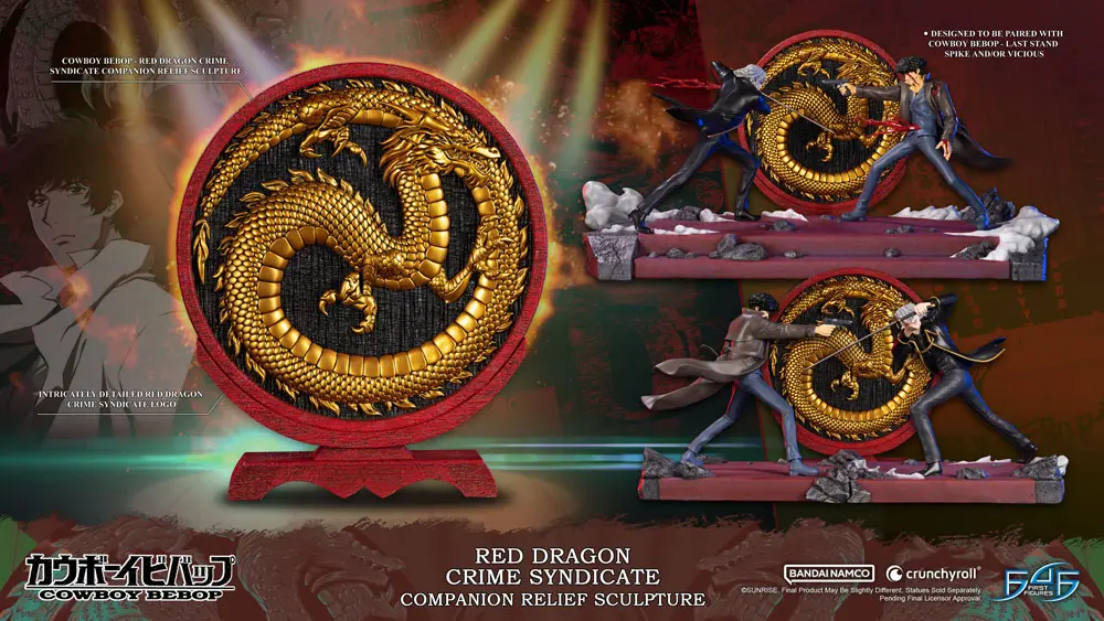 Cowboy Bebop skulptura Red Dragon Crime Syndicate spremljevalni relief 35 cm fotografija izdelka