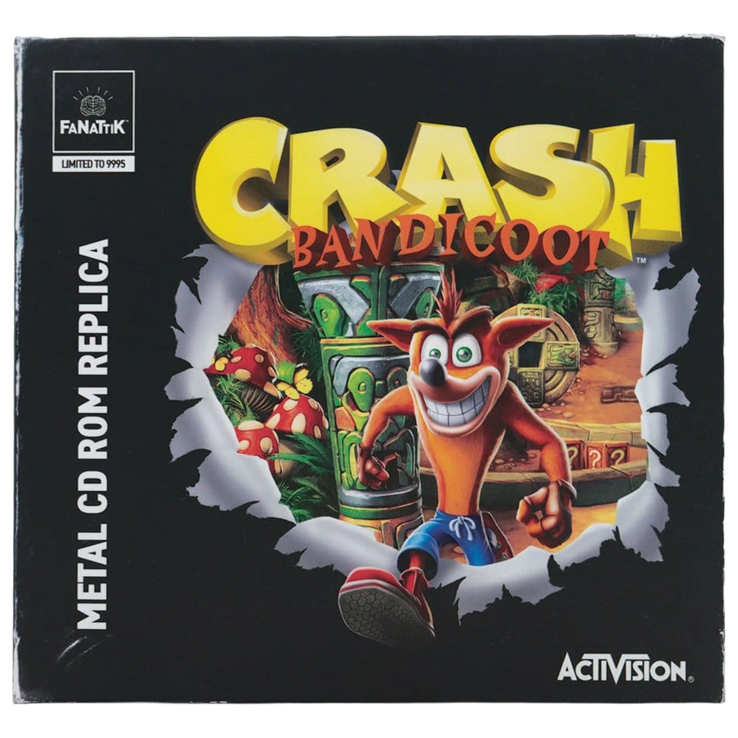 Crash Bandicoot Replika Kovinski CD-ROM Zbirateljski Izdelek Omejena Izdaja 11 cm fotografija izdelka