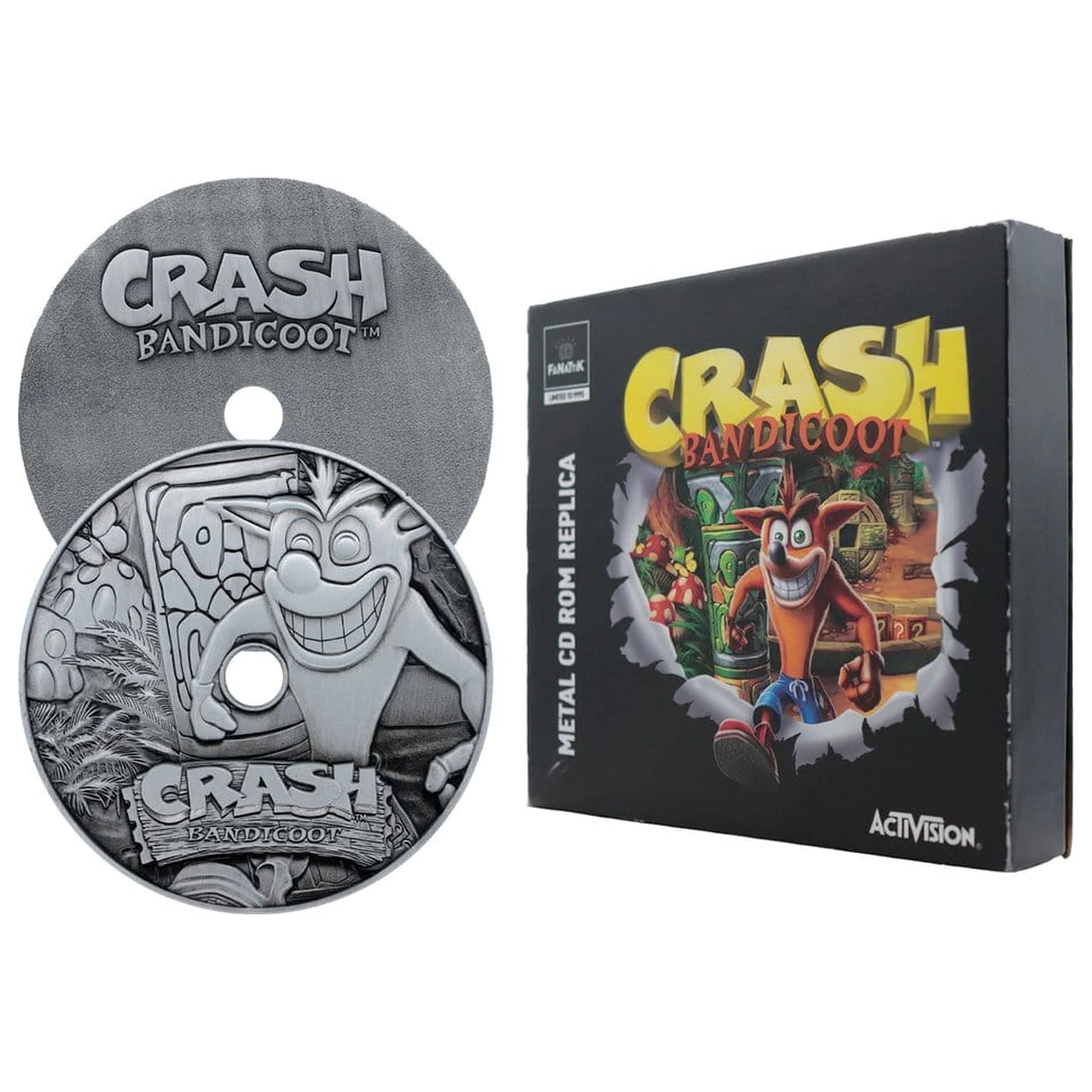 Crash Bandicoot Replika Kovinski CD-ROM Zbirateljski Izdelek Omejena Izdaja 11 cm fotografija izdelka