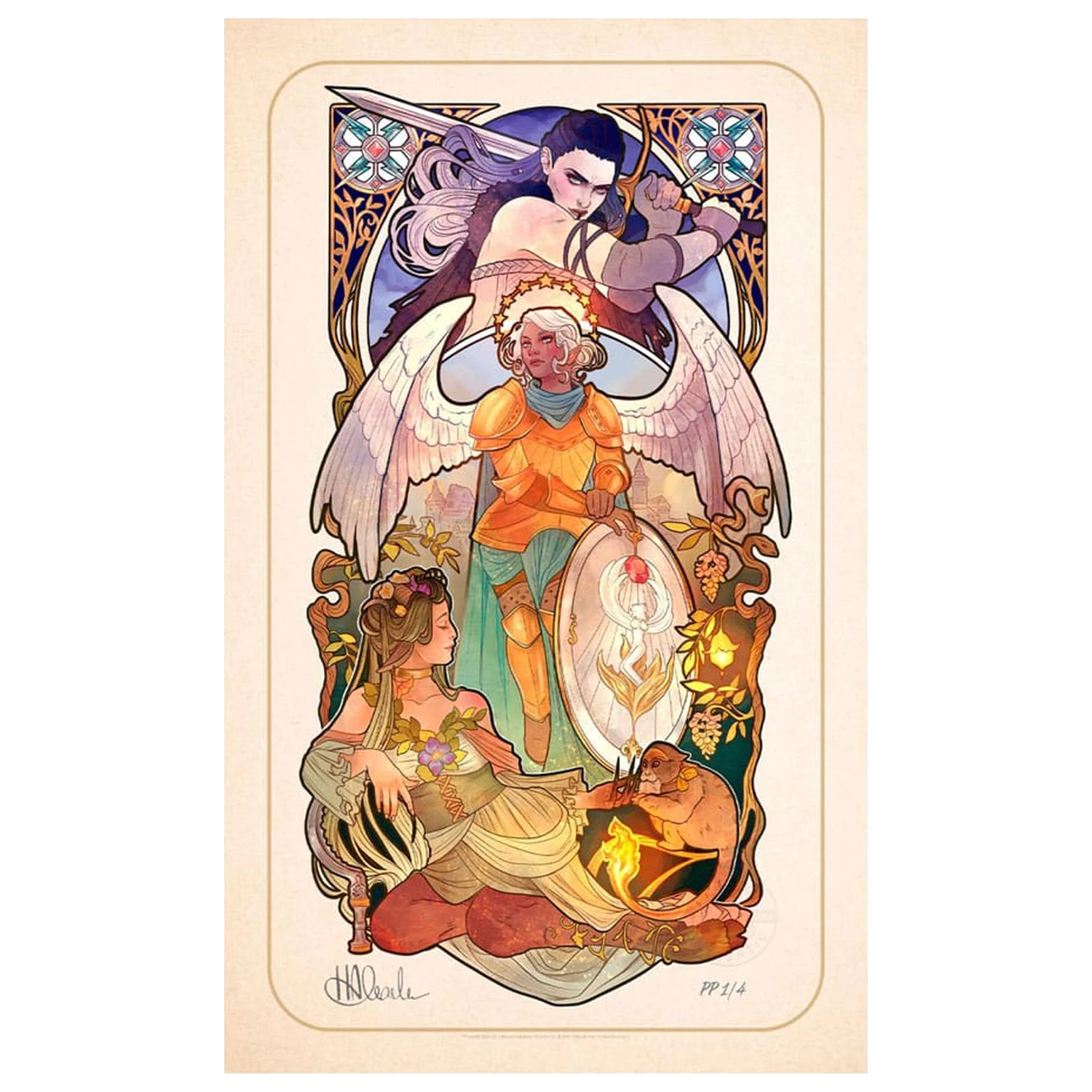 Critical Role Art Print Ashley Johnson: 10th Anniversary Art Nouveau Ilustracije 46 x 28 cm - neokvirjeno fotografija izdelka