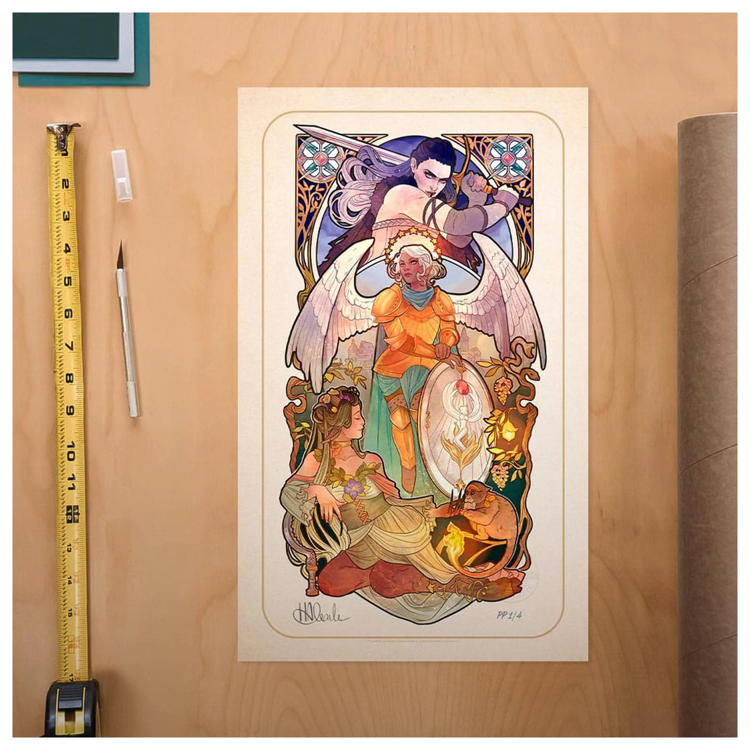 Critical Role Art Print Ashley Johnson: 10th Anniversary Art Nouveau Ilustracije 46 x 28 cm - neokvirjeno fotografija izdelka