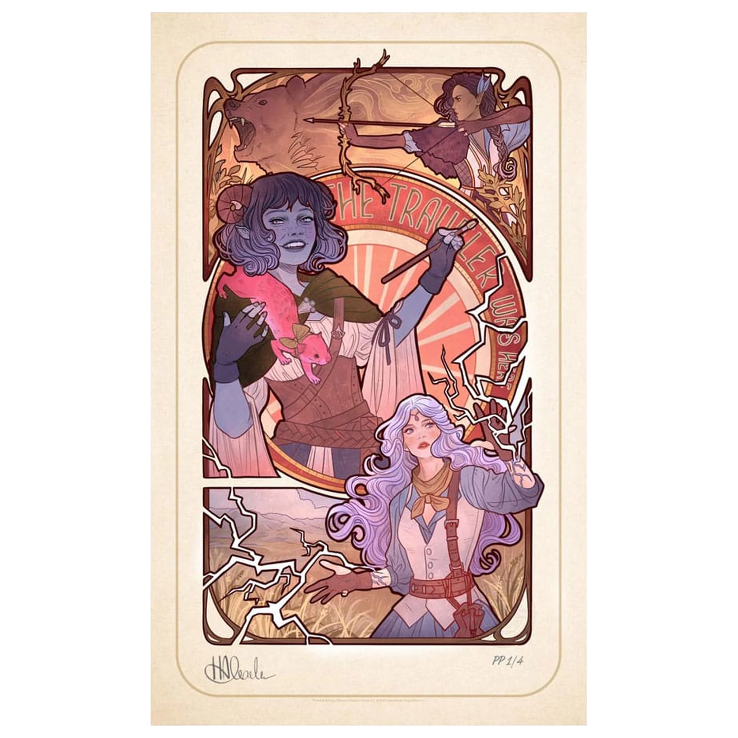 Critical Role Art Print Laura Bailey: 10th Anniversary Art Nouveau Ilustracije 46 x 28 cm - brez okvirja fotografija izdelka