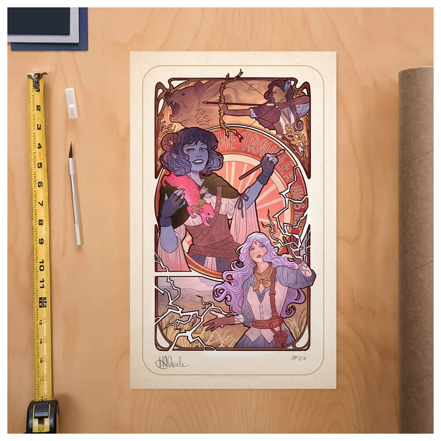 Critical Role Art Print Laura Bailey: 10th Anniversary Art Nouveau Ilustracije 46 x 28 cm - brez okvirja fotografija izdelka