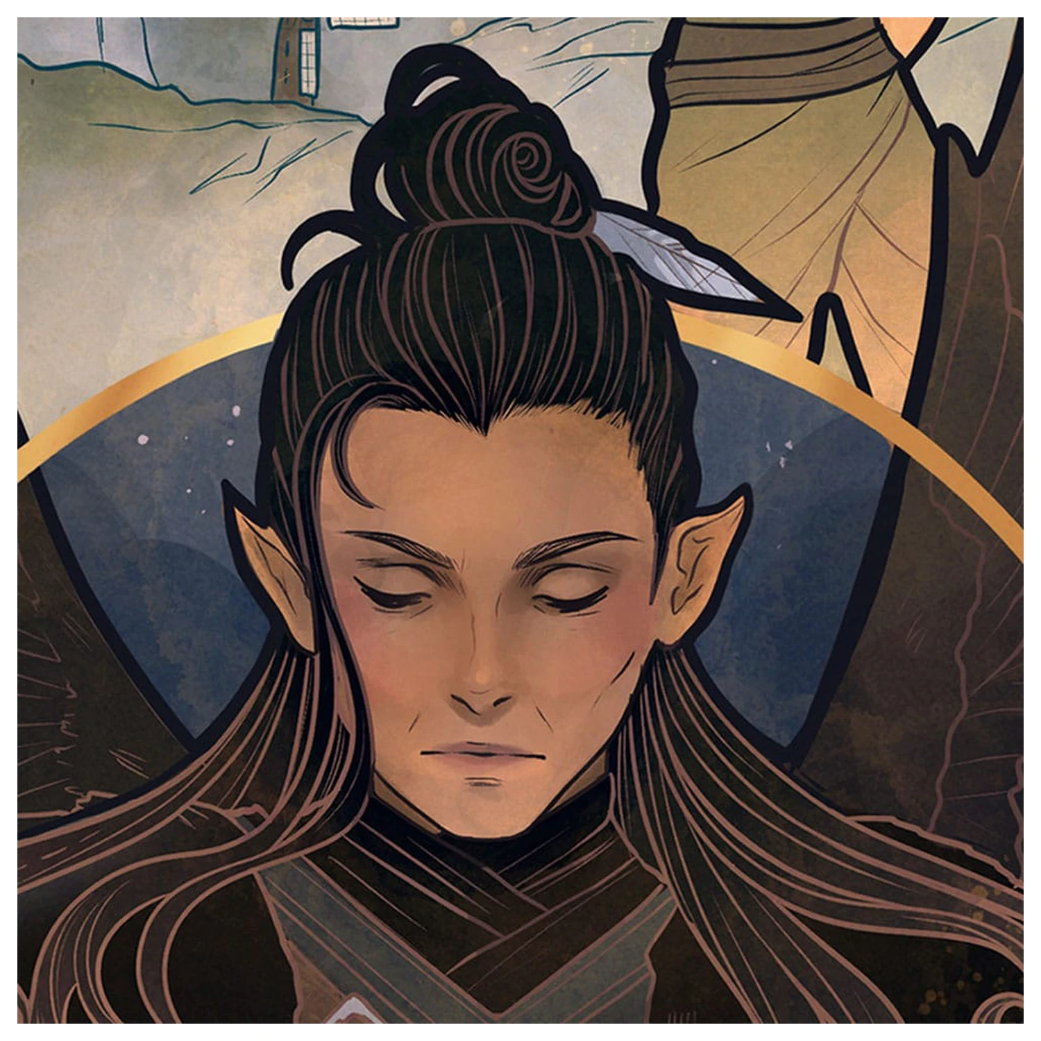 Critical Role Art Print Liam O'Brien: Ilustracije za 10. obletnico Art Nouveau 46 x 28 cm - brez okvirja fotografija izdelka