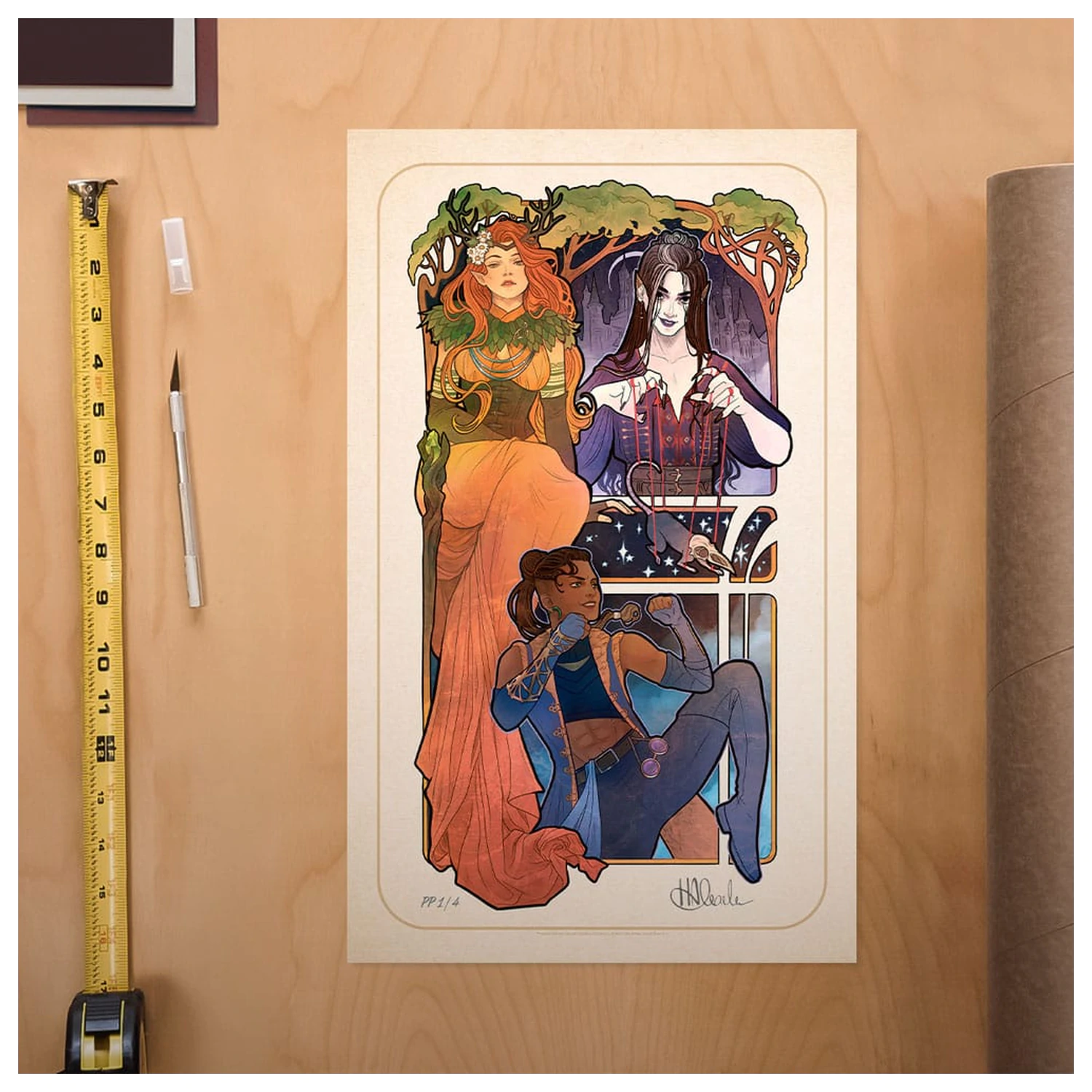 Critical Role Umetniški tisk Marisha Ray: 10. obletnica ilustracij Art Nouveau 46 x 28 cm - brez okvirja fotografija izdelka