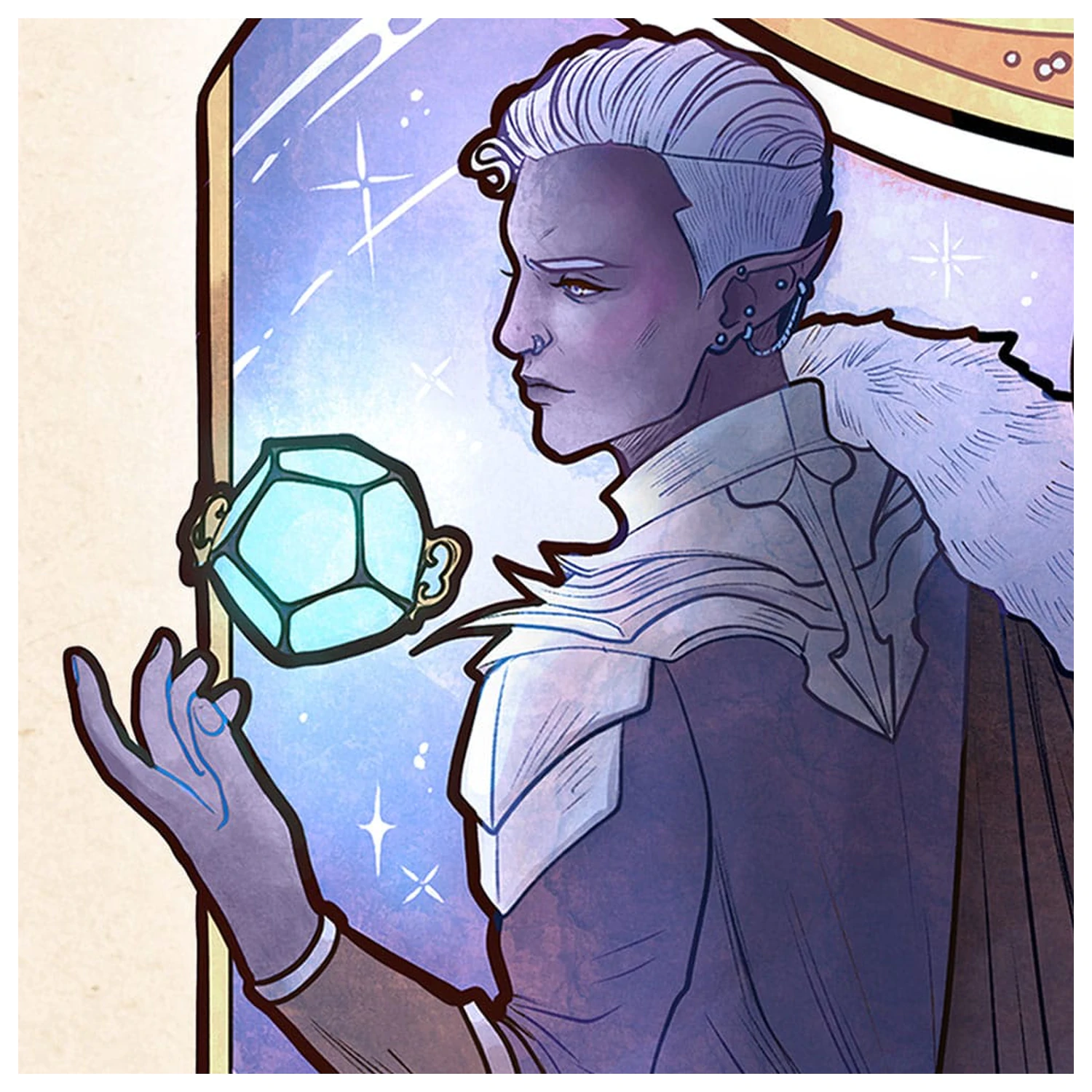 Critical Role Art Print Matthew Mercer: 10th Anniversary Ilustracije v stilu Art Nouveau 46 x 28 cm – neokvirjeno fotografija izdelka