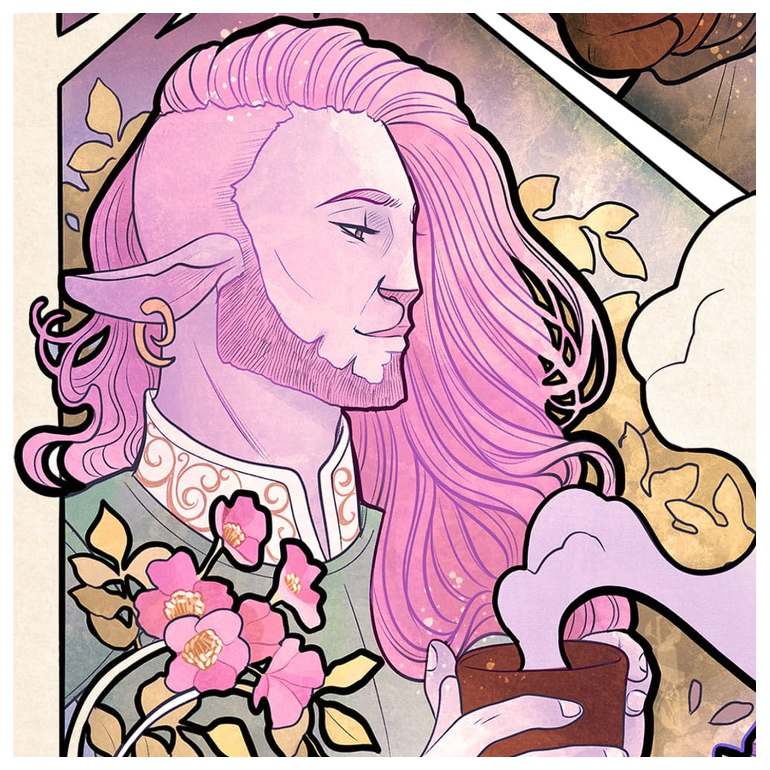 Critical Role Art Print Taliesin Jaffe: 10th Anniversary Art Nouveau Illustrations 46 x 28 cm - brez okvirja fotografija izdelka
