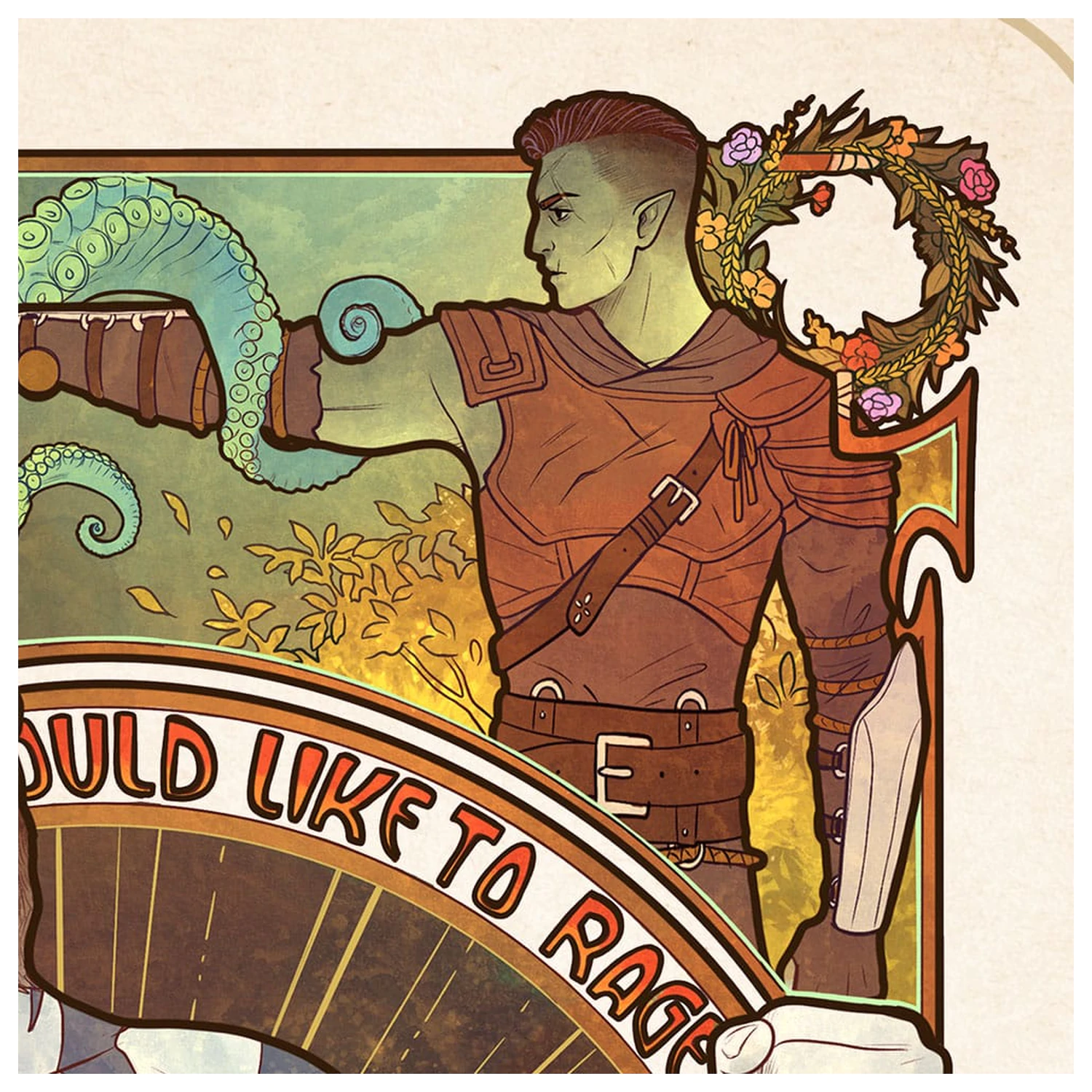 Critical Role Umetniški Tisk Travis Willingham: 10. obletnica Art Nouveau Ilustracije 46 x 28 cm - brez okvirja fotografija izdelka