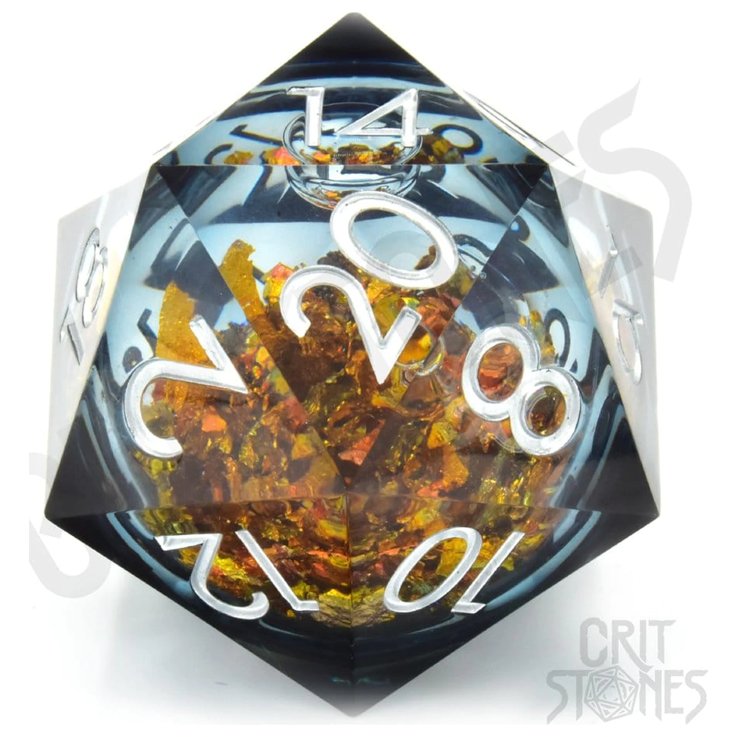 CritStones Liquid Core Kocke D20 King Midas 5 cm fotografija izdelka