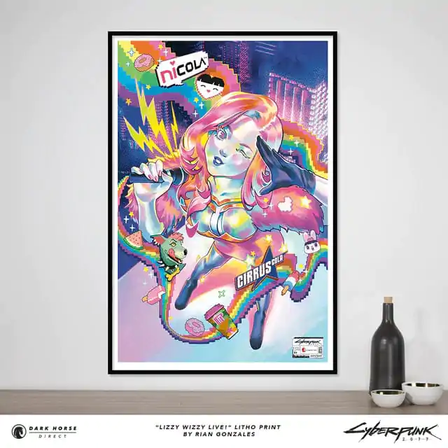 Cyberpunk 2077 Art Print Lizzy Wizzy Live! Limited Edition 60 x 90 cm - Umetniška slika fotografija izdelka