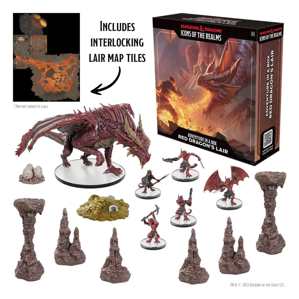 D&D Icons of the Realms pre-painted Miniatures Adventure in a Box - Red Dragon's Lair / Predbarvane miniature Pustolovščina v škatli - Red Dragon's Lair fotografija izdelka