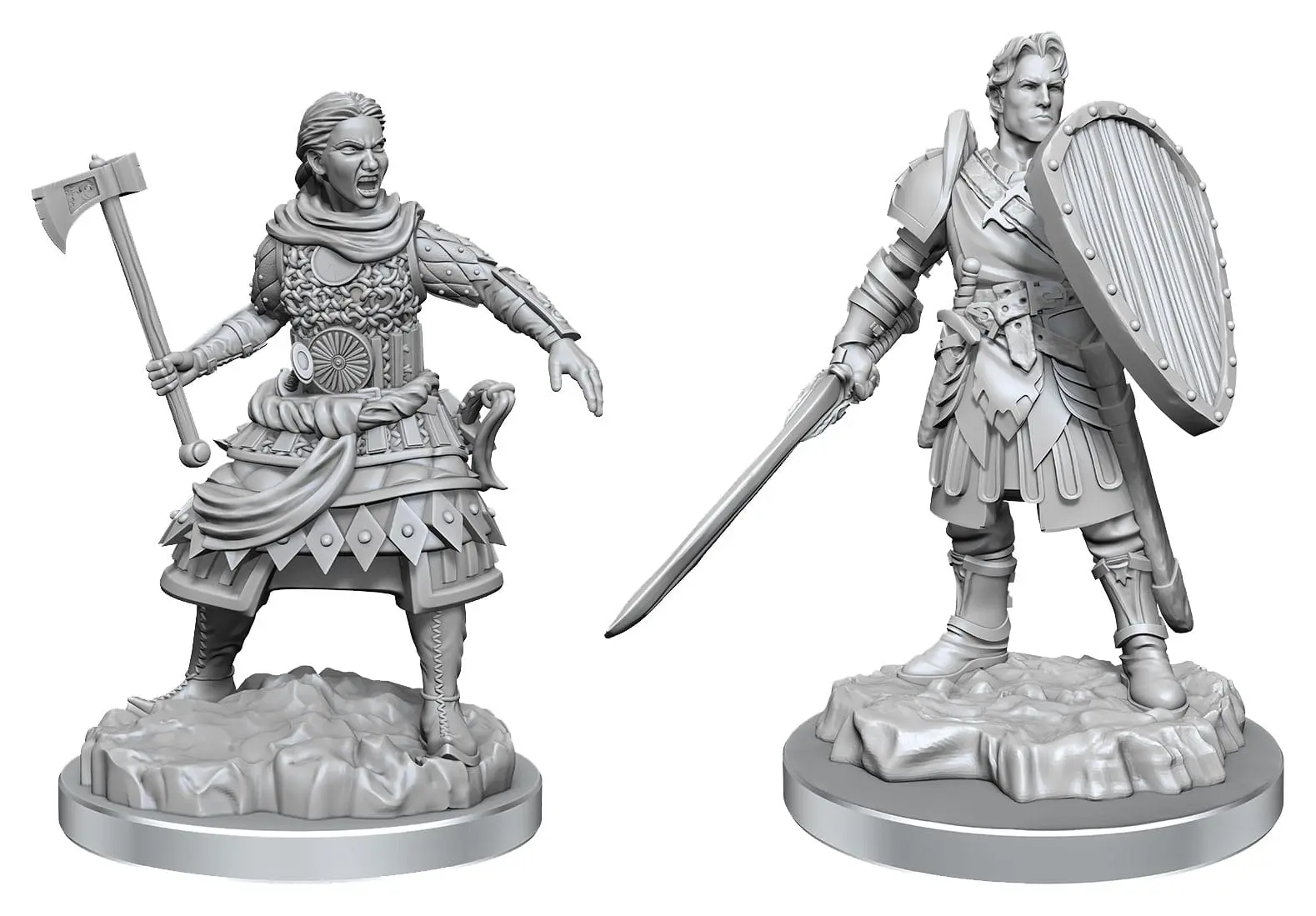 D&D Nolzur's Marvelous Miniatures Unpainted Miniatures 2-Pack Človeški Borci fotografija izdelka