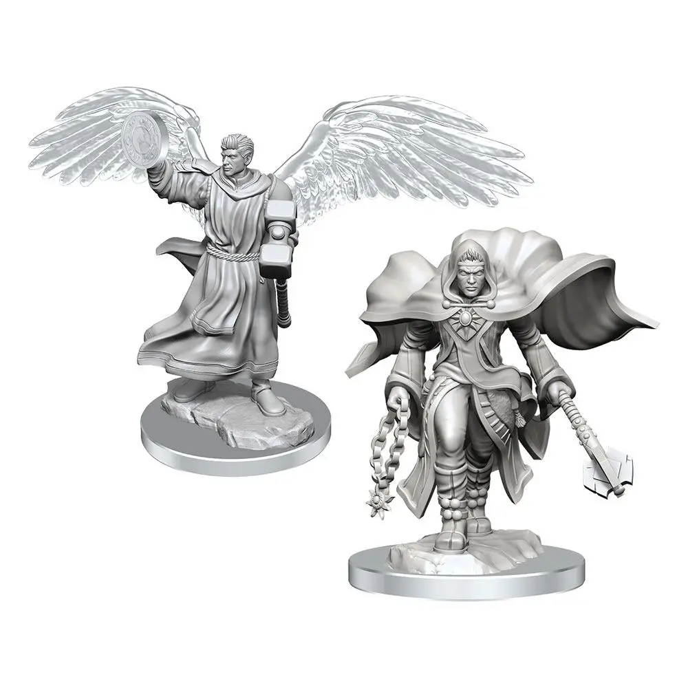 D&D Nolzur's Marvelous Miniatures Nepobarvane Miniature 2-Pack Aasimar Klerik Moški fotografija izdelka