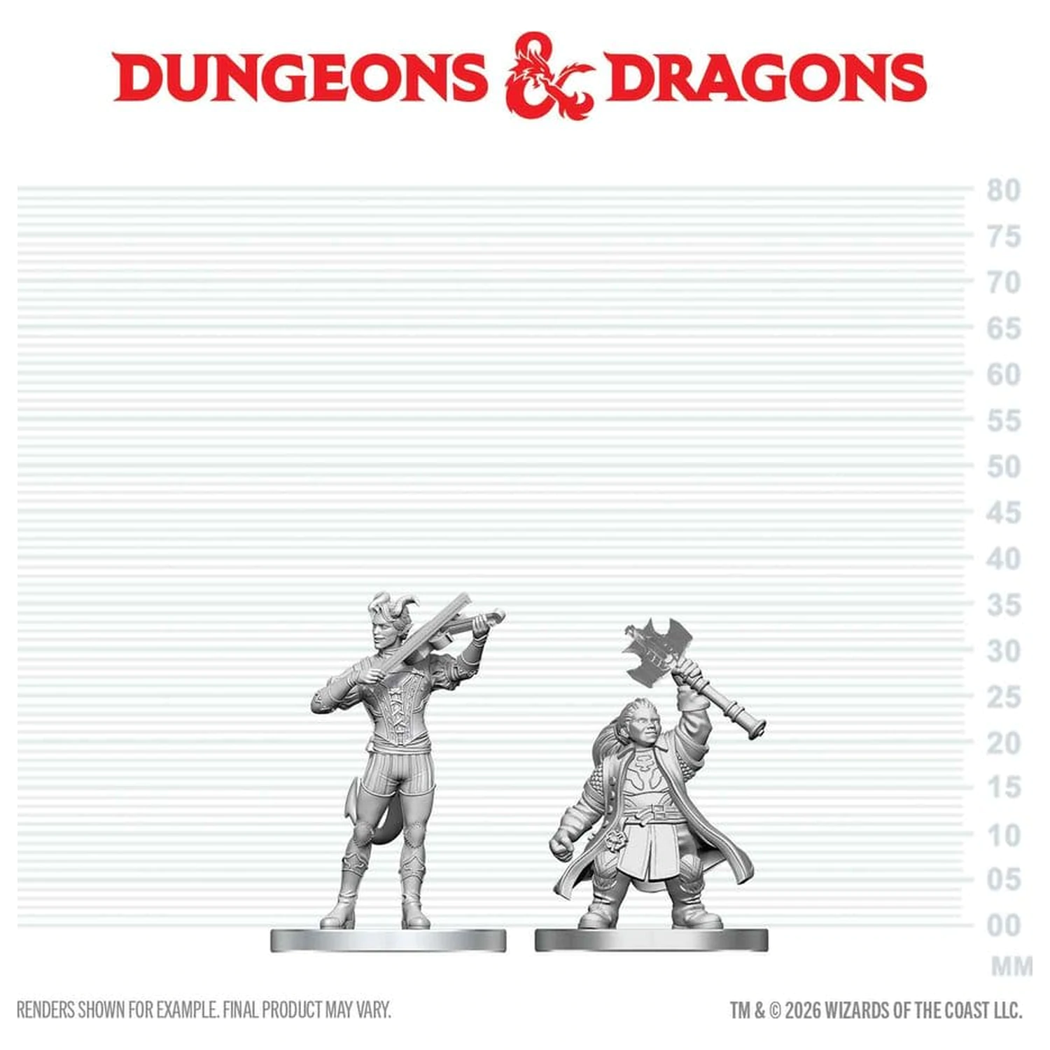 D&D Nolzur's Marvelous Miniatures mini figure Tiefling Bard & Dwarf Cleric 13 cm fotografija izdelka
