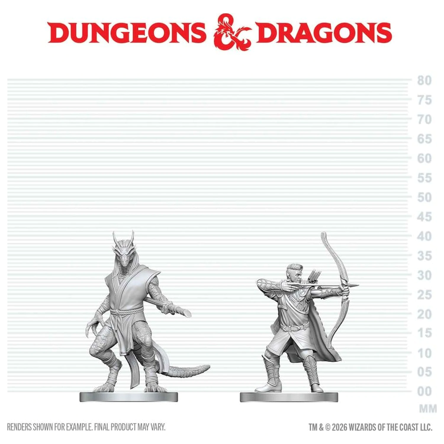 D&D Nolzur's Marvelous Miniatures Mini figure Elf Ranger & Dragonborn Monk fotografija izdelka