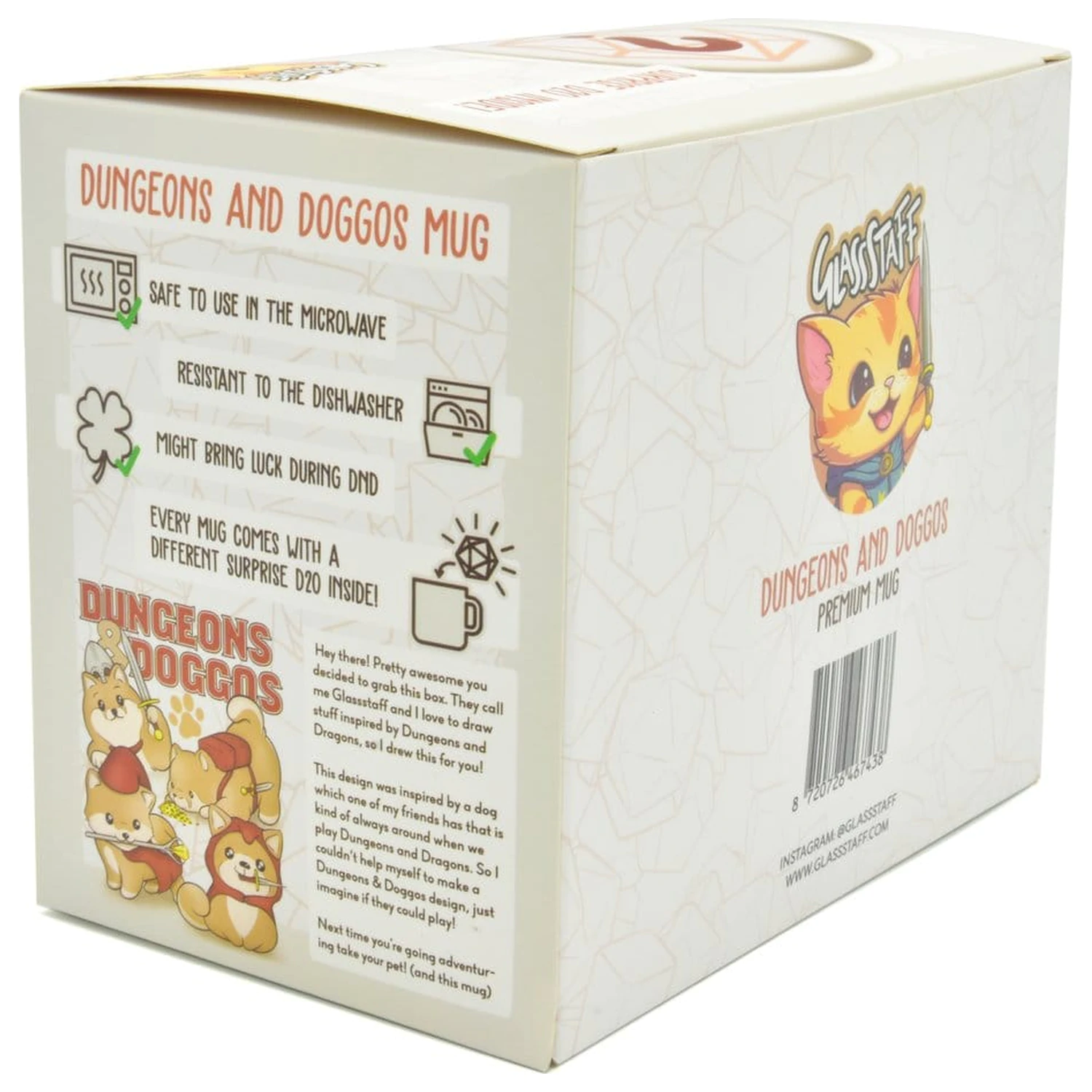 Dungeons & Doggos Gift Set Skodelica & Kocke D20 fotografija izdelka