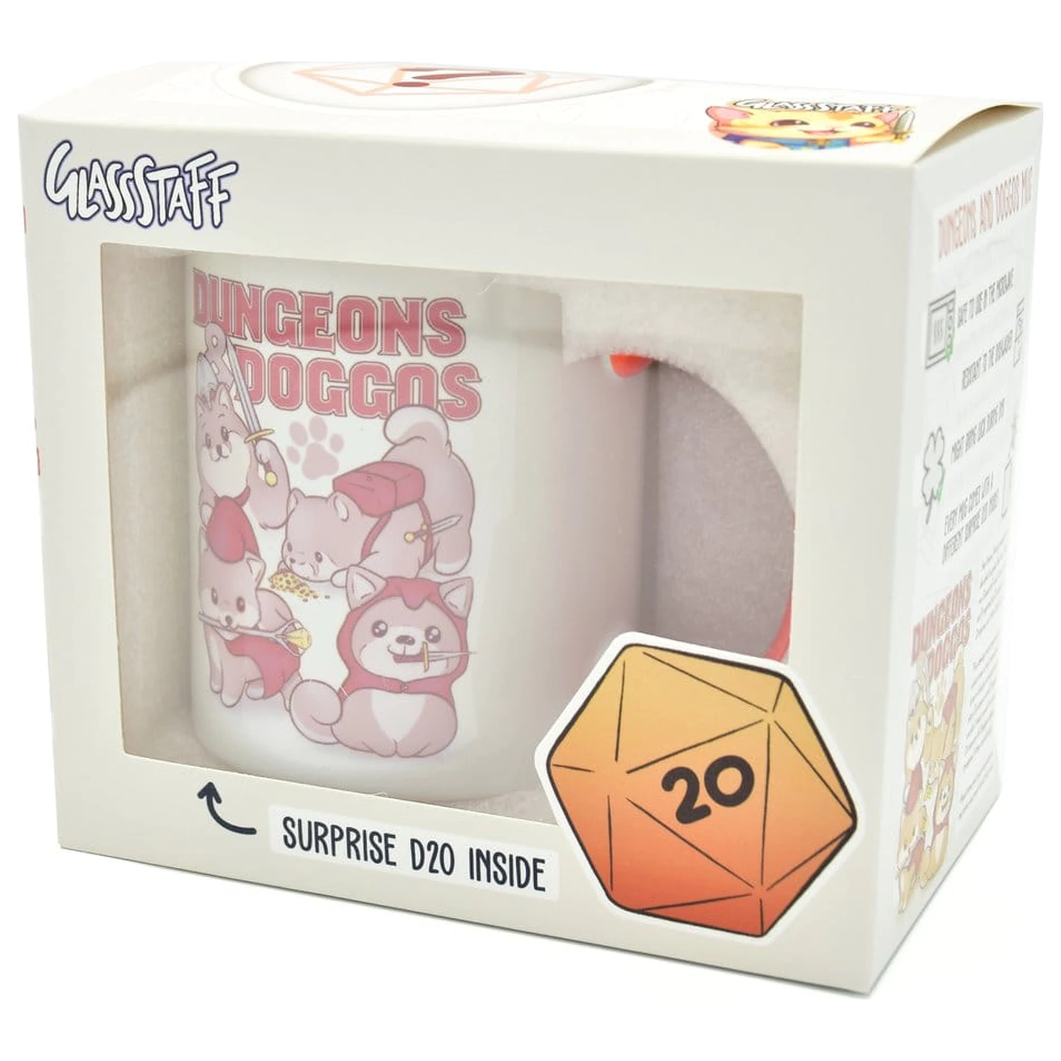 Dungeons & Doggos Gift Set Skodelica & Kocke D20 fotografija izdelka