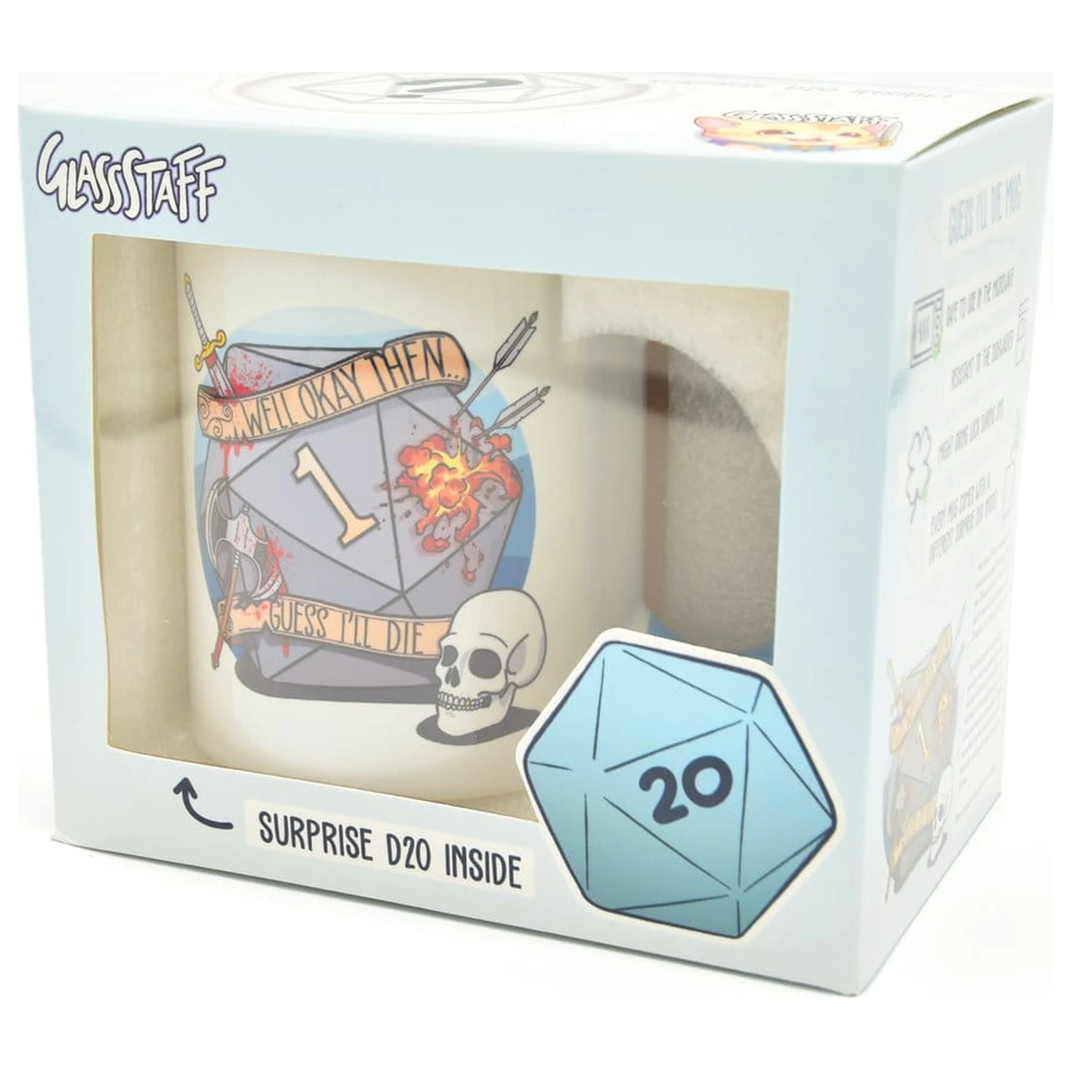 Guess I'll Die darilni set Skodelica & Kocke D20 fotografija izdelka