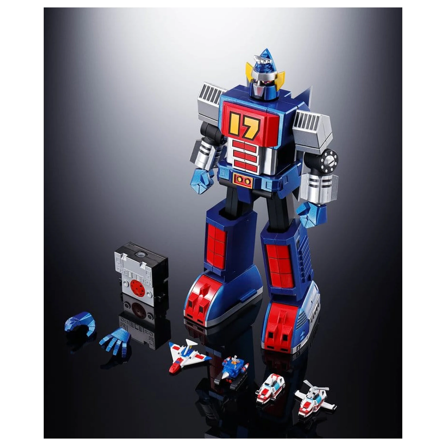 Daitetsujin 17 Soul of Chogokin Diecast akcijska figura GX-101S Daitetsujin 17 & 18 Graviton Box 18 cm fotografija izdelka